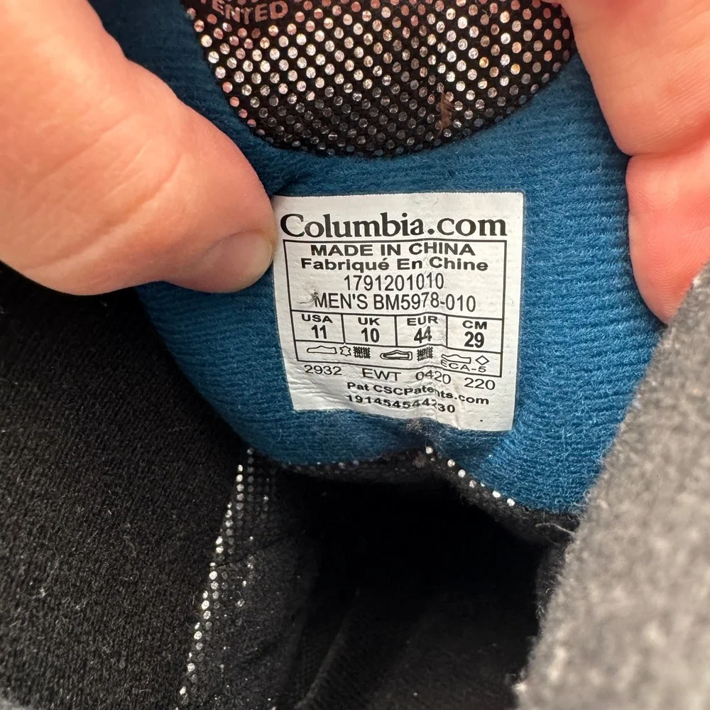 Columbia Bugaboot Plus IV Omni-Heat Men Black Phoenix Blue Winter Boot 11 BM5978